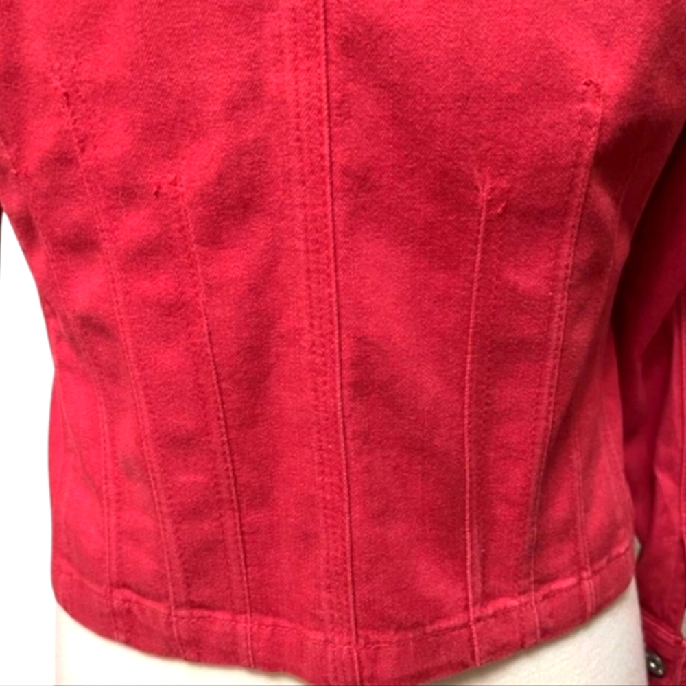Red Denim Jean Jacket - Picture 5 of 8
